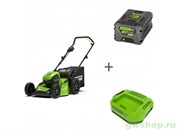 Газонокосилка бесщеточная аккумуляторная GD-60 60V GREENWORKS GD60LM46HP с АКБ 5 Ач и ЗУ Greenworks 2502807UG