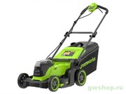 Газонокосилка аккумуляторная GREENWORKS 24V GD24X2LM411 c 2хАКБ 4Ач и ЗУ Greenworks 2520907UD