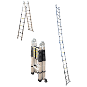 Двухсторонняя телескопическая лестница с шарниром Алюмет 10+10 ступеней DTLH 3.1