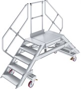 Переход Krause 827517 с платформой 625 мм 2x5 ступеней 45° алюминиевый, передвижной