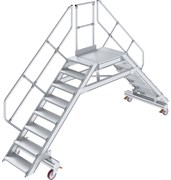 Переход Krause 827548 с платформой 625 мм 2x8 ступеней 45° алюминиевый, передвижной