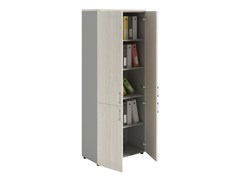 Шкаф ПРАКТИК NW 2080/4 закрытый белое дерево/серый К35599362018