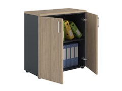 Шкаф ПРАКТИК NW 0880 закрытый вяз натуральный/антрацит К35599370816