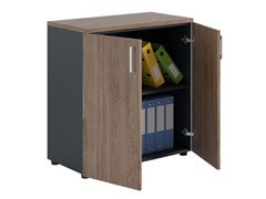 Шкаф ПРАКТИК NW 0880 закрытый темный орех/антрацит К35599370817