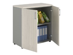 Шкаф ПРАКТИК NW 0880 закрытый белое дерево/серый К35599370818