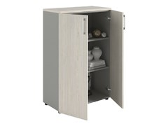 Шкаф ПРАКТИК NW 1280 закрытый белое дерево/серый К35599371218