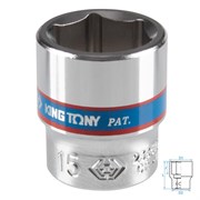 Головка торцевая стандартная шестигранная 1/4", 15 мм KING TONY 233515M TONY