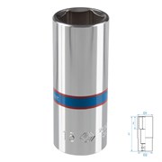 Головка торцевая глубокая шестигранная 1/4", 15 мм KING TONY 223515M TONY