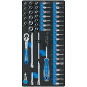 Набор торцевых головок 1/4" с принадлежностями, ложемент, 50 предметов KING TONY 9-2550MRV TONY