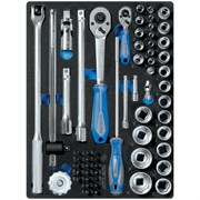 Набор торцевых головок 1/4", 1/2" с принадлежностями, ложемент, 60 предметов KING TONY 9-7560MRV01 TONY