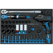 Набор пневмоинструмента 1/2" с принадлежностями, ложемент, 41 предмет KING TONY 9-44805AMPV TONY