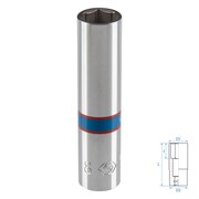 Головка торцевая глубокая шестигранная 1/4", 8 мм KING TONY 223508M TONY
