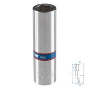 Головка торцевая глубокая шестигранная 1/4", 10 мм KING TONY 223510M TONY