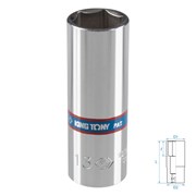 Головка торцевая глубокая шестигранная 1/4", 13 мм KING TONY 223513M TONY