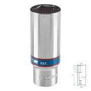 Головка торцевая глубокая шестигранная 3/8", 17 мм KING TONY 323517M TONY