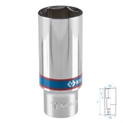 Головка торцевая глубокая шестигранная 3/8", 19 мм KING TONY 323519M TONY