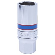 Головка свечная шестигранная 3/8", 21 мм, L = 70 мм, резиновый фиксатор KING TONY 363521 TONY