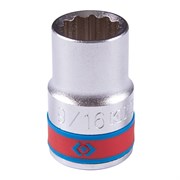 Головка торцевая стандартная двенадцатигранная 1/2", 9/16", дюймовая KING TONY 433018S TONY