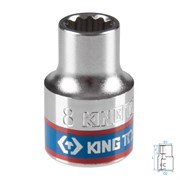 Головка торцевая стандартная двенадцатигранная 3/8", 8 мм KING TONY 333008M TONY