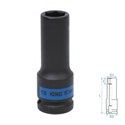 Головка торцевая ударная глубокая шестигранная 1/2", 15 мм KING TONY 443515M TONY