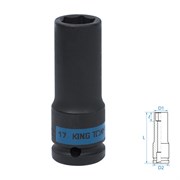 Головка торцевая ударная глубокая шестигранная 1/2", 17 мм KING TONY 443517M TONY