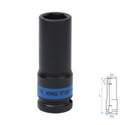 Головка торцевая ударная глубокая шестигранная 1/2", 18 мм KING TONY 443518M TONY