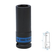 Головка торцевая ударная глубокая шестигранная 1/2", 19 мм KING TONY 443519M TONY
