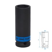 Головка торцевая ударная глубокая шестигранная 1/2", 21 мм KING TONY 443521M TONY