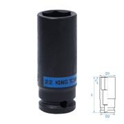 Головка торцевая ударная глубокая шестигранная 1/2", 22 мм KING TONY 443522M TONY