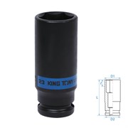 Головка торцевая ударная глубокая шестигранная 1/2", 23 мм KING TONY 443523M TONY