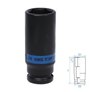 Головка торцевая ударная глубокая шестигранная 1/2", 24 мм KING TONY 443524M TONY