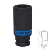 Головка торцевая ударная глубокая шестигранная 1/2", 26 мм KING TONY 443526M TONY