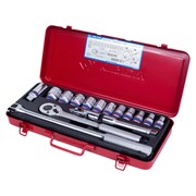 Набор торцевых головок с принадлежностями 1/2", двенадцатигранные, 10-27 мм, 16 предметов KING TONY 4016MR TONY