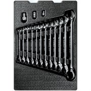 Набор комбинированных трещоточных ключей, 8-22 мм, ложемент, 15 предметов KING TONY 9-10115MR TONY