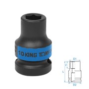 Головка торцевая ударная шестигранная 1/2", 10 мм KING TONY 453510M TONY