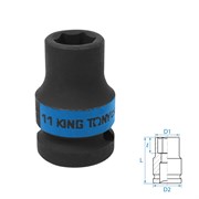 Головка торцевая ударная шестигранная 1/2", 11 мм KING TONY 453511M TONY