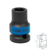 Головка торцевая ударная шестигранная 1/2", 12 мм KING TONY 453512M TONY