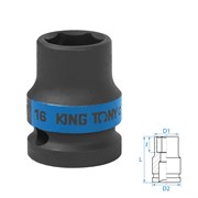 Головка торцевая ударная шестигранная 1/2", 16 мм KING TONY 453516M TONY