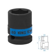 Головка торцевая ударная шестигранная 1/2", 20 мм KING TONY 453520M TONY