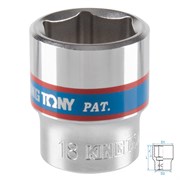 Головка торцевая стандартная шестигранная 3/8", 18 мм KING TONY 333518M TONY
