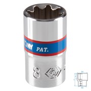 Головка торцевая восьмигранная 1/4", 8 мм KING TONY 231008M TONY