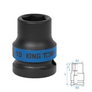 Головка торцевая ударная шестигранная 1/2", 15 мм KING TONY 453515M TONY