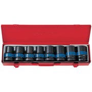 Набор ударных торцевых головок 1", шестигранные, тонкостенные, 17-41 мм, 8 предметов KING TONY 8408MP TONY