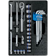 Набор торцевых головок 3/8" с принадлежностями, ложемент, 31 предмет KING TONY 9-93523MR TONY