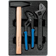Набор переставные клещи, разводной ключ и молоток, ложемент, 3 предмета KING TONY 9-90103PP02 TONY