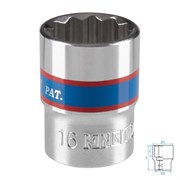 Головка торцевая стандартная двенадцатигранная 3/8", 16 мм KING TONY 333016M TONY