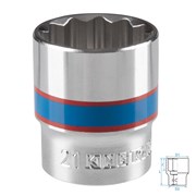 Головка торцевая стандартная двенадцатигранная 3/8", 21 мм KING TONY 333021M TONY