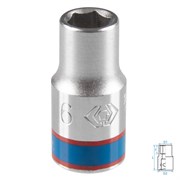 Головка торцевая стандартная шестигранная 1/4", 6 мм KING TONY 233506M TONY