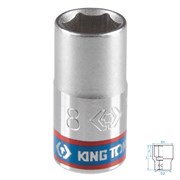 Головка торцевая стандартная шестигранная 1/4", 8 мм KING TONY 233508M TONY