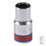 Головка торцевая стандартная шестигранная 1/4", 1/4", дюймовая KING TONY 233508S TONY